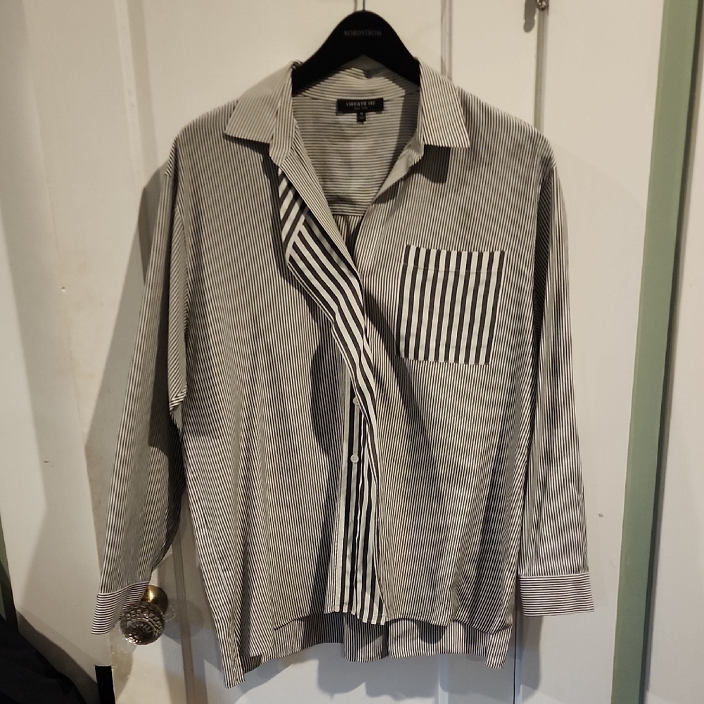 Lafayette 148 Striped Detail Shirt